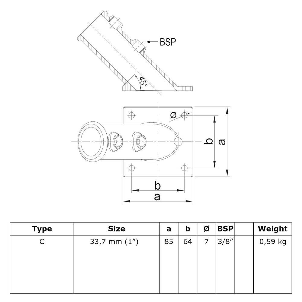 Doos Vlaggenstok-C / 33,7 mm (32 stuks)